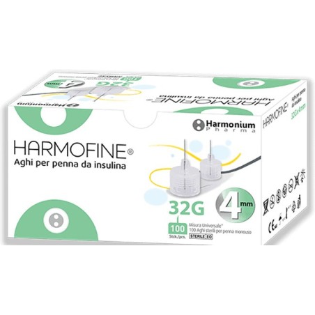 Ago harmofine penna da insulina gauge 32 4mm 100 pezzi