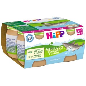 Hipp omogeneizzato merluzzo/patate/carote 4x80 g