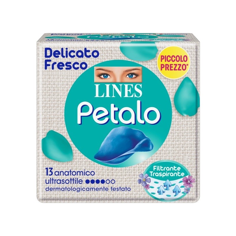 Lines petalo blu assorbente anatomico 13 pezzi
