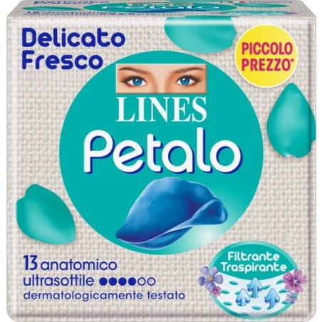 Lines petalo blu assorbente anatomico 13 pezzi