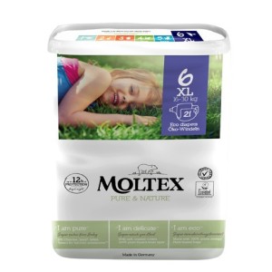 Pannolini moltex pure & nature extra large tg 13/18 kg 6 pezzi