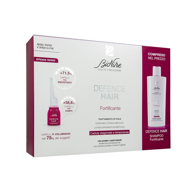 Defence hair bipack ridensificante 21 fiale 6 ml + shampoo 200 ml Defence hair bipack ridensificante 21 fiale 6 ml + shampoo 200 ml