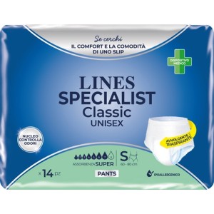 Pannolone a mutanda lines specialist classic pants super s 14 pezzi