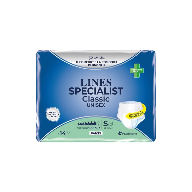 Pannolone a mutanda lines specialist classic pants super s 14 pezzi