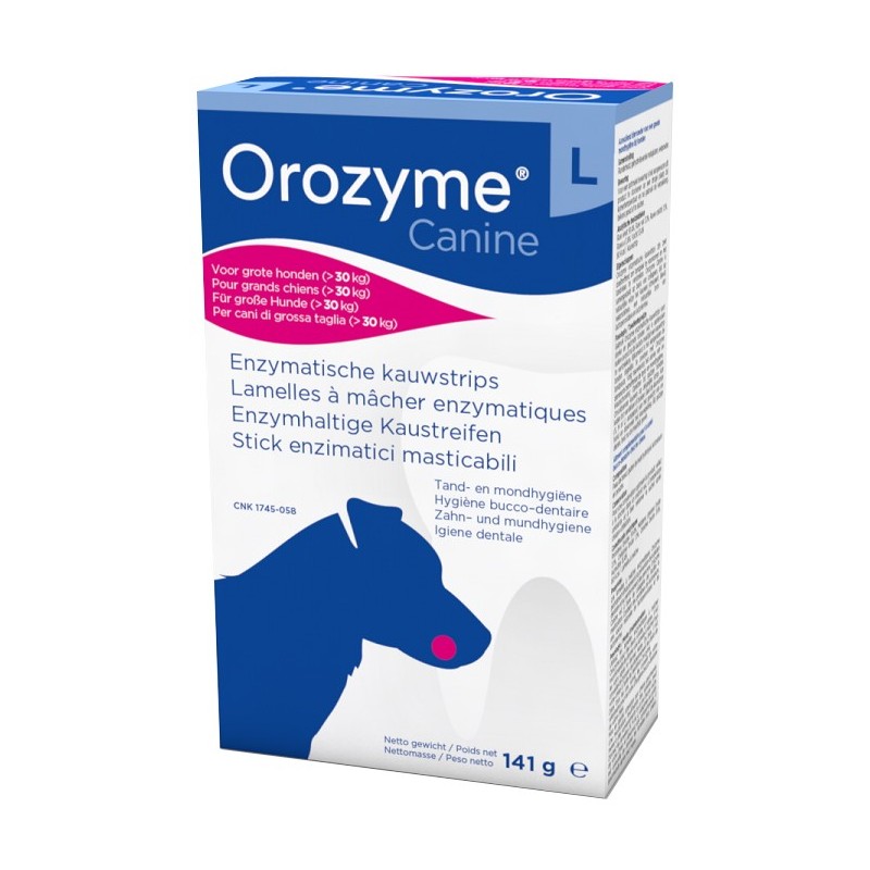 Orozyme canine strisce enzimatiche masticabili per cani di taglia grande