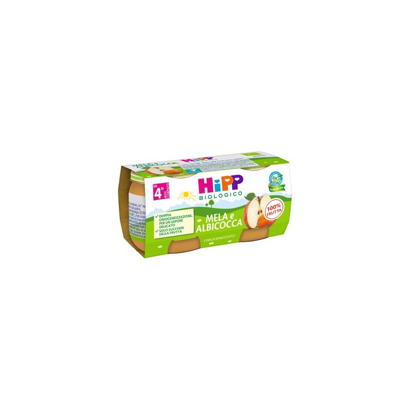 Hipp bio omogeneizzato albicocca/mela 2x80 g