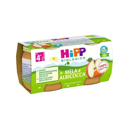 Hipp bio omogeneizzato albicocca/mela 2x80 g