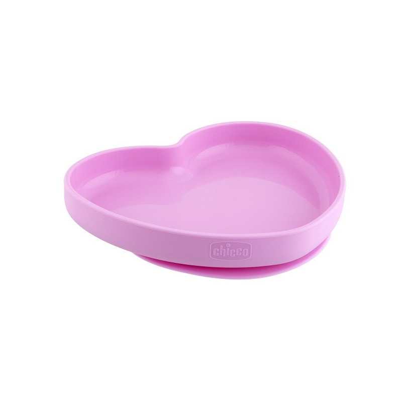 Chicco piatto cuore ventosa silicone rosa Chicco piatto cuore ventosa silicone rosa