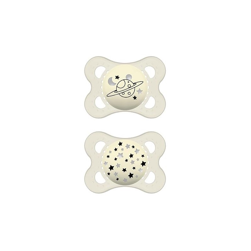 Mam succhietto original night 2-6 mesi silicone neutro 2 pezzi