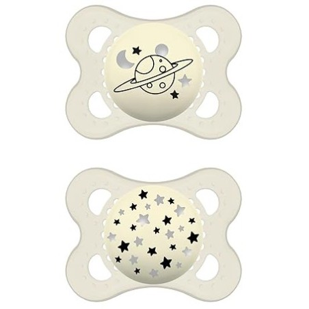 Mam succhietto original night 2-6 mesi silicone neutro 2 pezzi