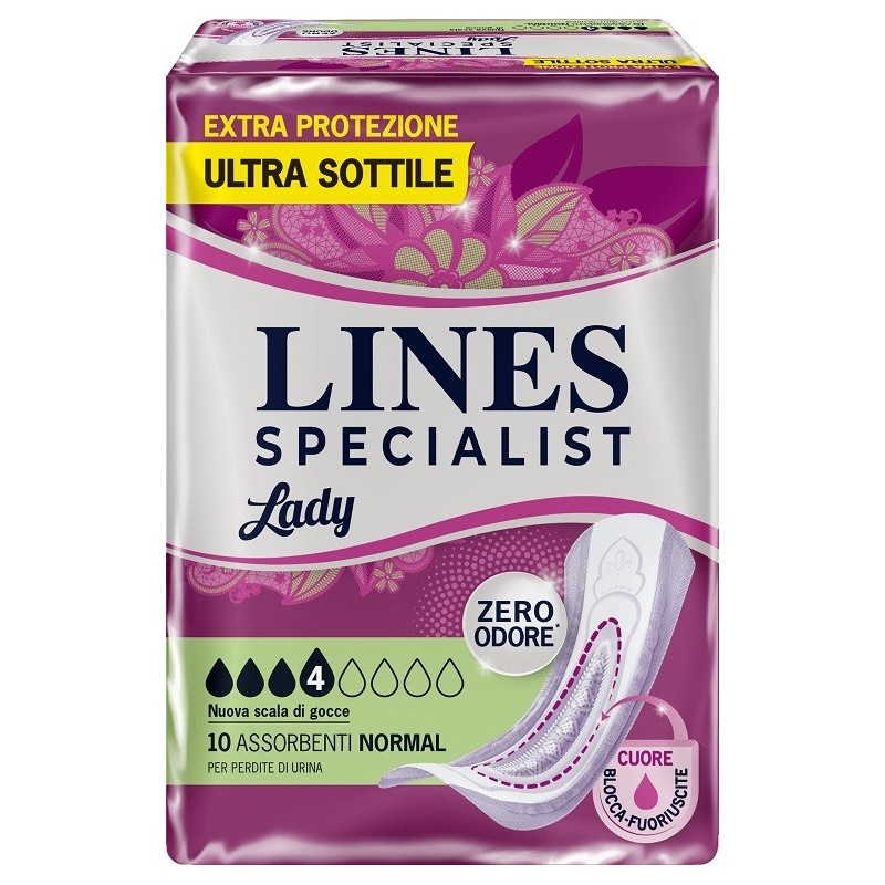 Assorbenti per incontinenza lines specialist lady normal 10pezzi