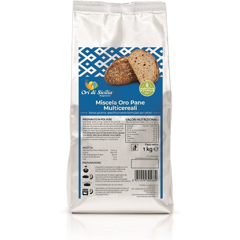 Ori di sicilia mix oro pane multicereali 1 kg Ori di sicilia mix oro pane multicereali 1 kg