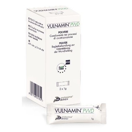 Vulnamin pwd medicazione interattiva in polvere di sodio jaluronato e aminoacidi 2 stick pack Vulnamin pwd medicazione interattiva in polvere di sodio jaluronato e aminoacidi 2 stick pack