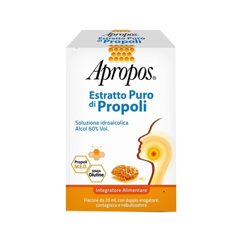 Apropos estratto puro di propoli spray+contagocce 20 ml Apropos estratto puro di propoli spray+contagocce 20 ml