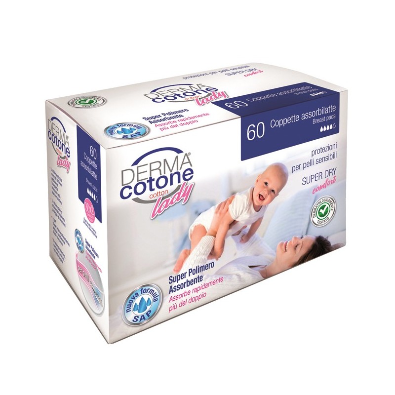 Dermacotone coppetta assorbilatte 60 pezzi