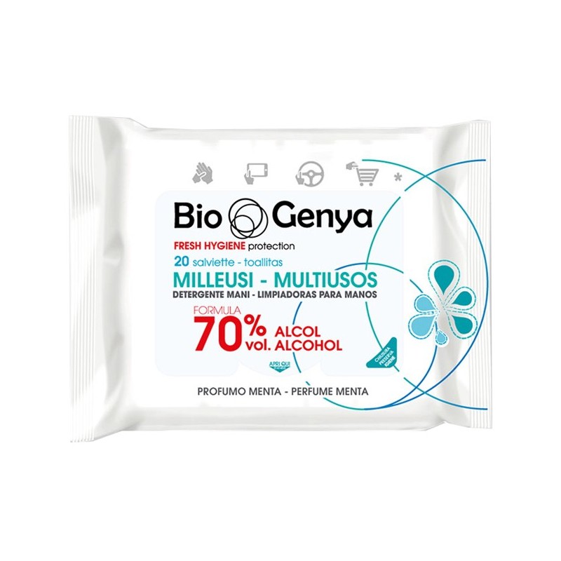 Biogenya milleusi igienizzanti 70% alcool salviette 20 pezzi