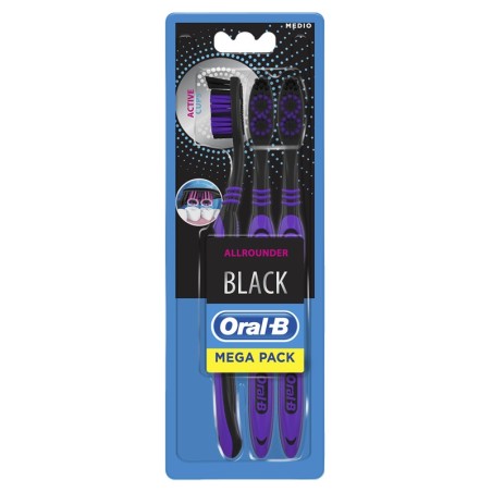 Oralb all rounder black spazzolino manuale 3 pezzi