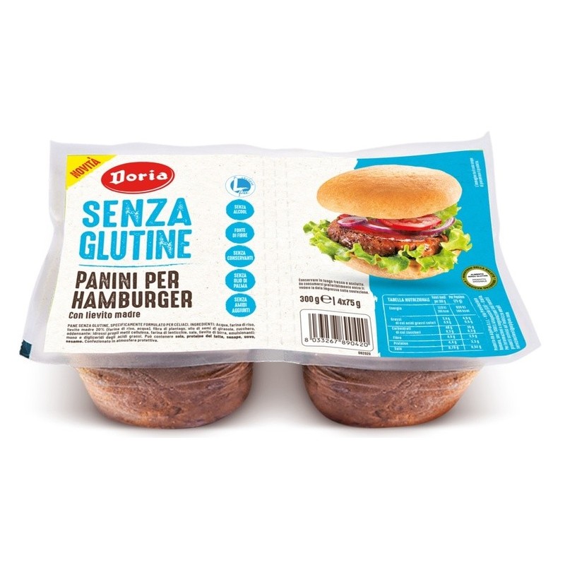 Doria panini hamburger 4x75 g Doria panini hamburger 4x75 g