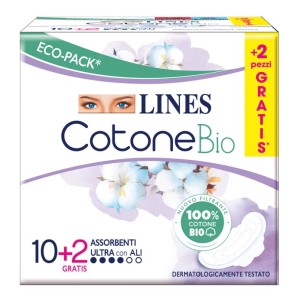 Lines cotone bio ultra ali 10+2 pezzi