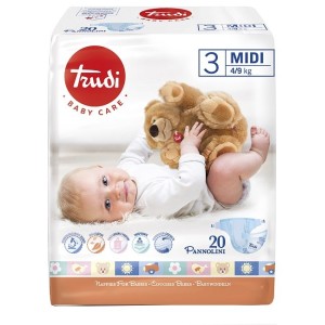 Trudi baby care pannolino bambini midi 4/9 kg 20 pezzi