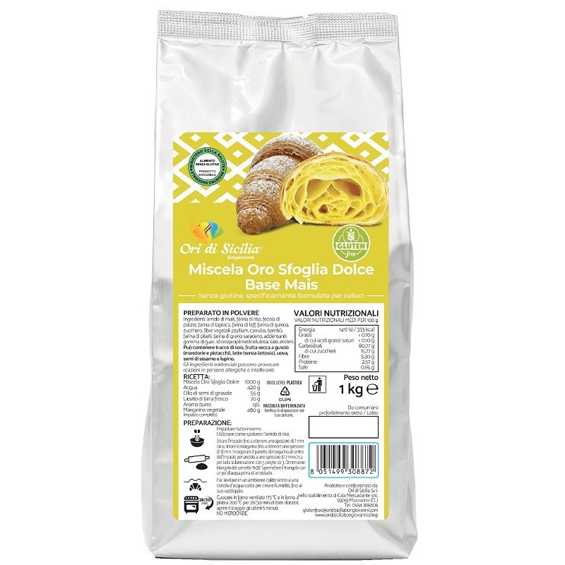 Ori di sicilia mix oro sfoglia dolce base mais 1 kg Ori di sicilia mix oro sfoglia dolce base mais 1 kg