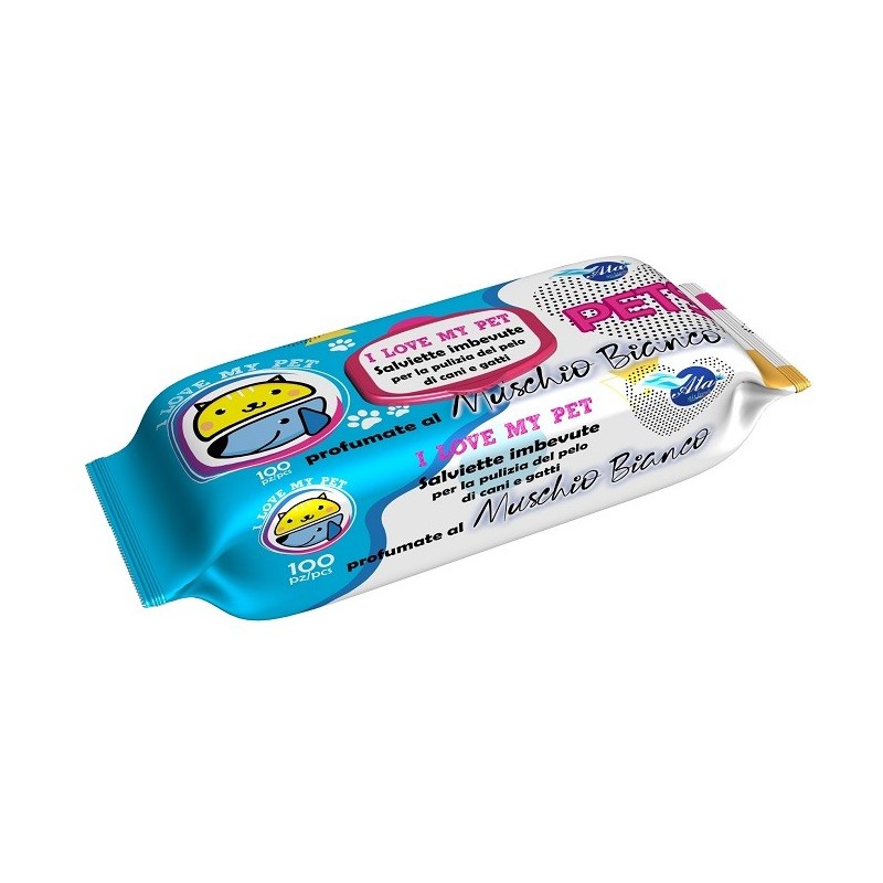 A+cure i love my pet salviette pop-up muschio bianco 100 pezzi ricarica A+cure i love my pet salviette pop-up muschio bianco 100 pezzi ricarica