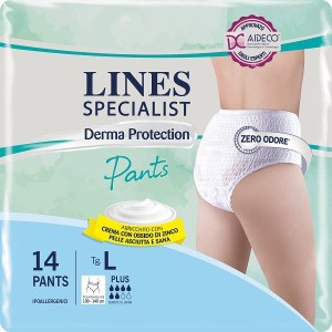 Pannolone per incontinenza lines specialist derma pants plusl 14 pezzi