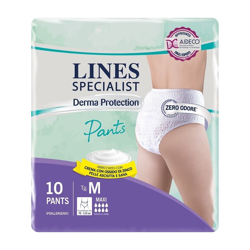 Pannolone per incontinenza lines specialist derma pants maxim 10 pezzi Pannolone per incontinenza lines specialist derma pants maxim 10 pezzi