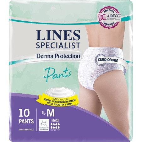 Pannolone per incontinenza lines specialist derma pants maxim 10 pezzi