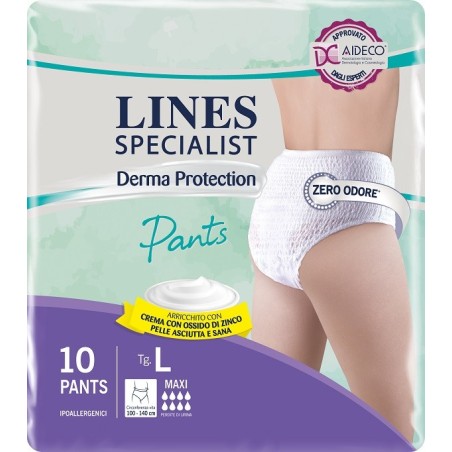 Pannolone per incontinenza lines specialist derma pants maxil 10 pezzi