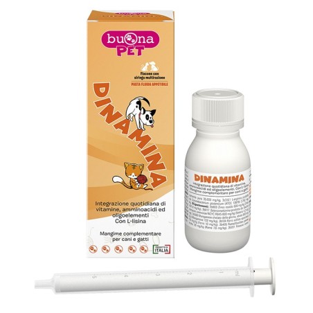 Dinamina cani gatti flacone con siringa dosatrice in pasta 60 g buonapet