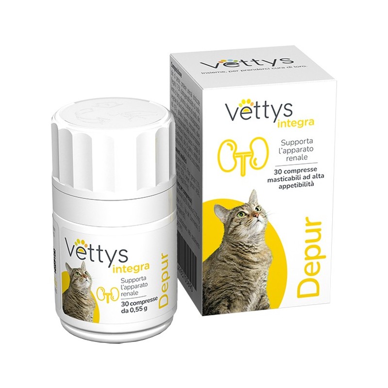 Vettys integra depur gatto 30 compresse masticabili Vettys integra depur gatto 30 compresse masticabili