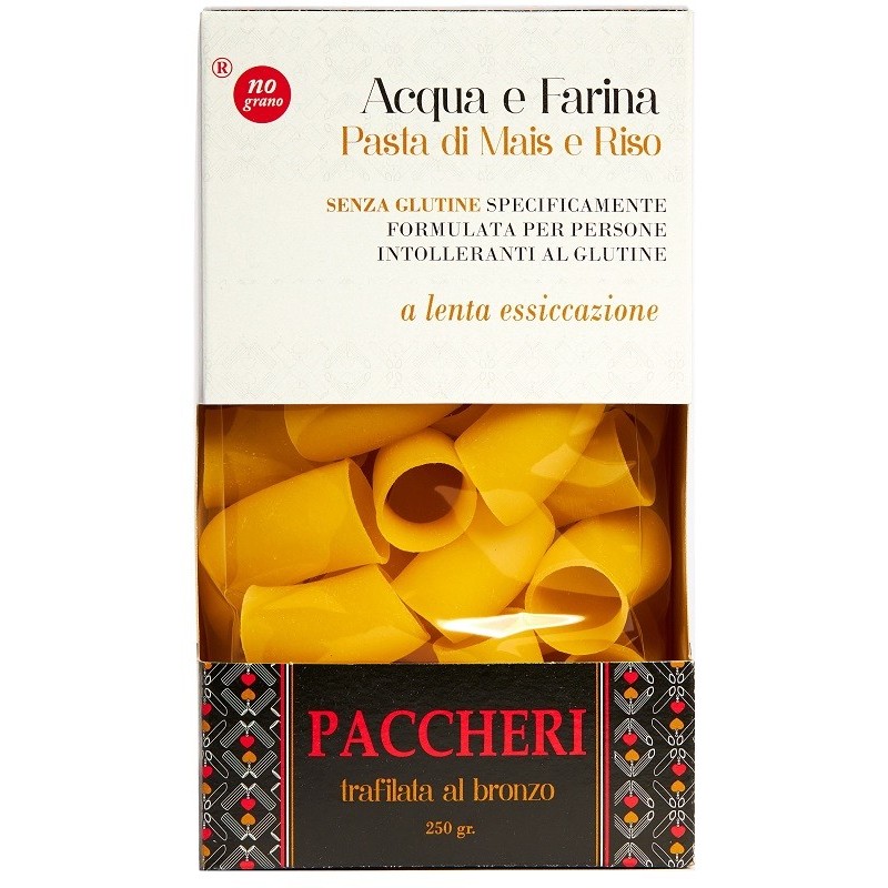 Nutri te' paccheri acqua e farina mais e riso 250 g Nutri te' paccheri acqua e farina mais e riso 250 g