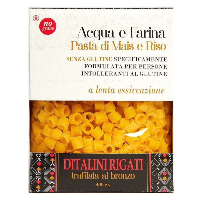 Nutri te' ditalini rigati acqua e farina mais e riso 250 g Nutri te' ditalini rigati acqua e farina mais e riso 250 g