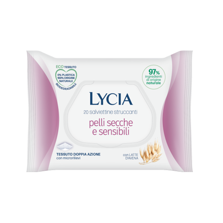 Lycia salviettine struccanti pelli secche e sensibili 20 pezzi