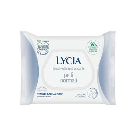 Lycia salviettine struccanti pelli normali 20 pezzi