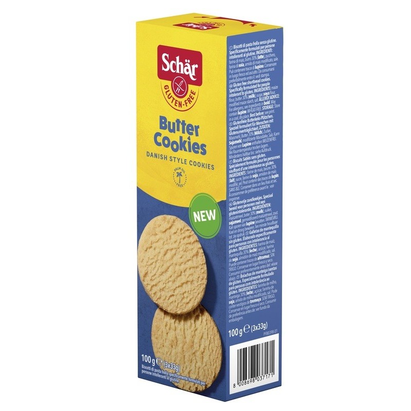 Schar butter cookies biscotti di pastafrolla 3 porzioni da 33 g Schar butter cookies biscotti di pastafrolla 3 porzioni da 33 g