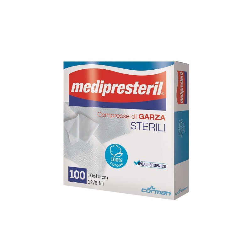 Garza compressa medipresteril 12/8 fu 10x10cm 100 pezzi