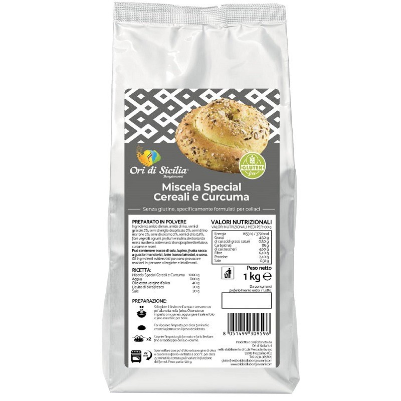 Ori di sicilia mix cereali e curcuma 1 kg Ori di sicilia mix cereali e curcuma 1 kg