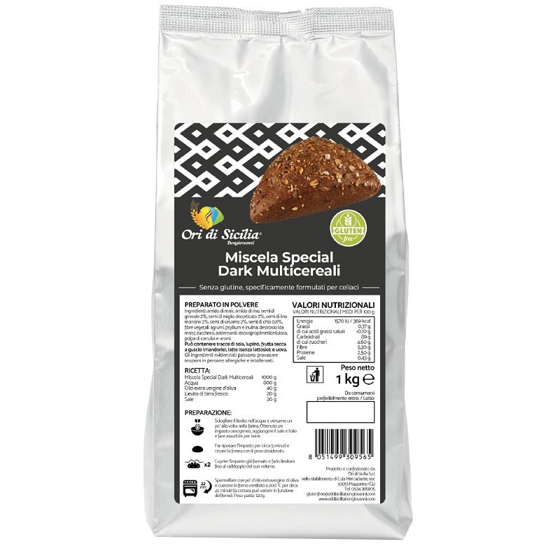 Ori di sicilia mix speciale dark multicereali 1 kg Ori di sicilia mix speciale dark multicereali 1 kg