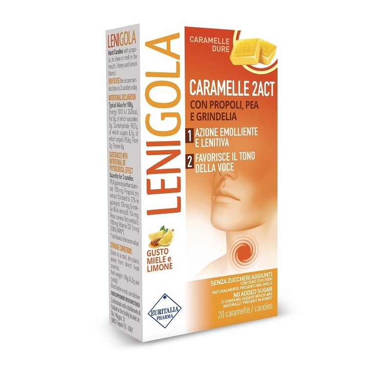 Lenigola 2act caramelle dure 20 pezzi Lenigola 2act caramelle dure 20 pezzi