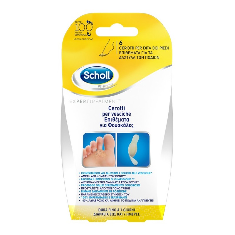 Cerotto scholl vescica dita piede 6 pezzi