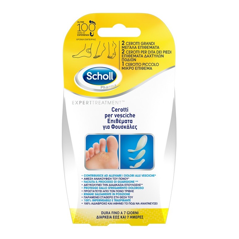 Cerotto scholl vesciche misure miste 2 grandi + 2 dita piedi+ 2 piccolo 6 pezzi