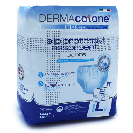 Slip protettivo assorbente pants dermacotone l 8 pezzi