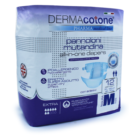 Pannolone mutandina per incontinenza dermacotone m 12 pezzi