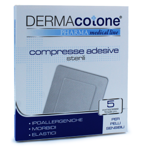 Compressa adesiva dermacotone 10x8cm 5 pezzi