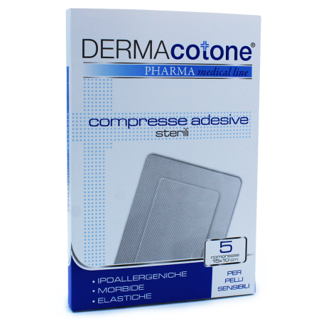 Compressa adesiva dermacotone 10x15cm 5 pezzi