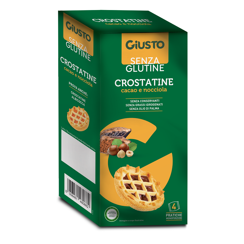 Giusto senza glutine crostatina cacao nocciole 4 pezzi da 45g