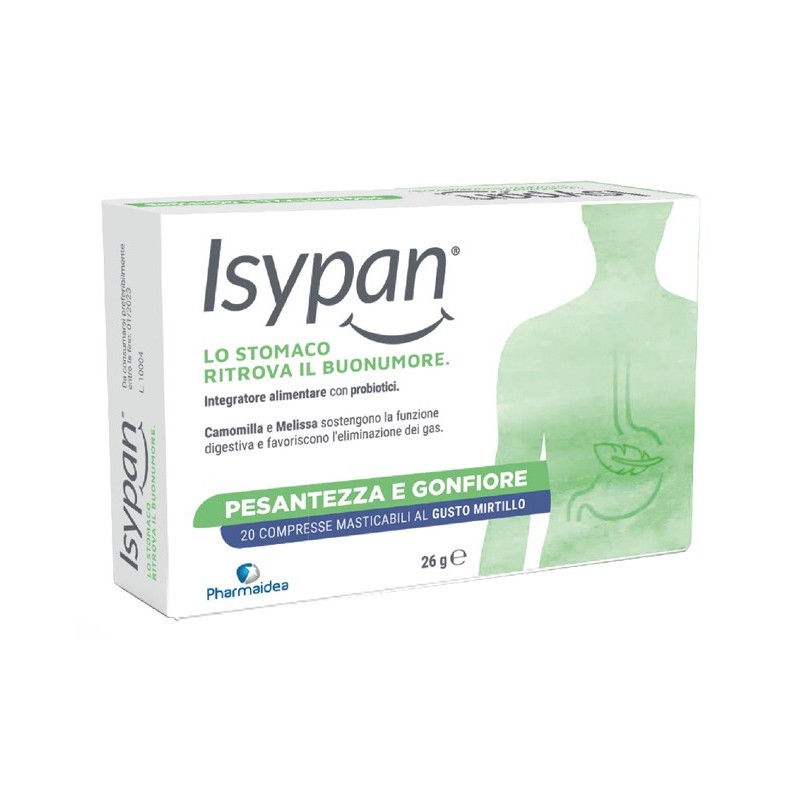 Isypan pesantezza gonfiore 20 compresse masticabili Isypan pesantezza gonfiore 20 compresse masticabili