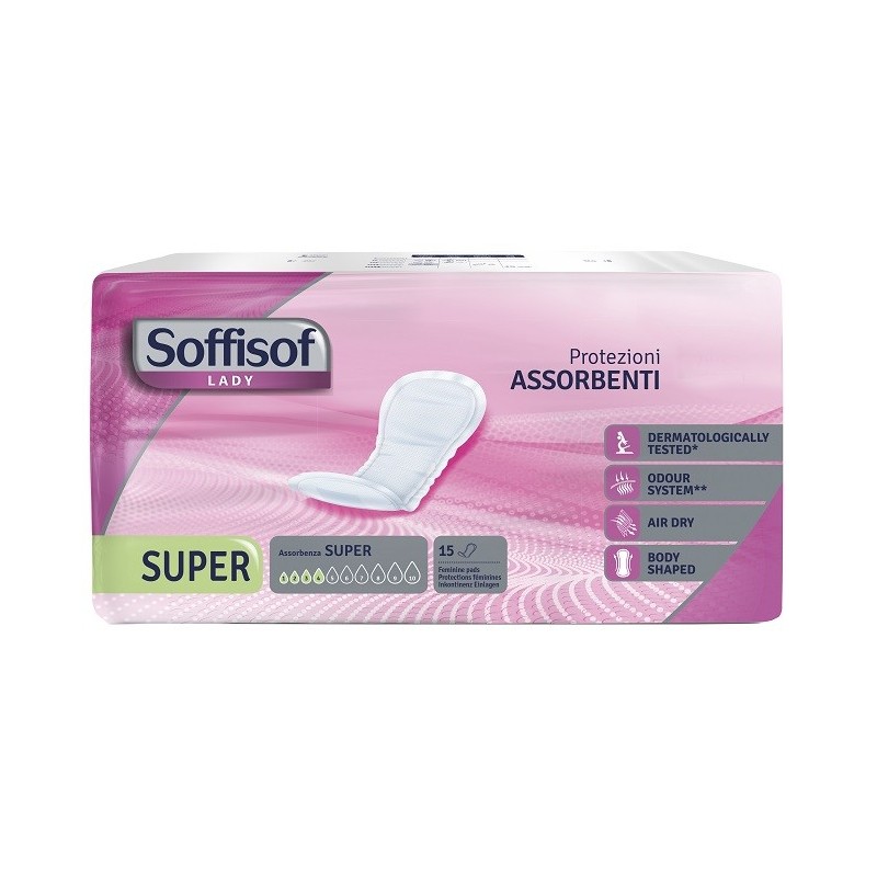 Pannolone per incontinenza soffisof lady air dry super 15 pezzi